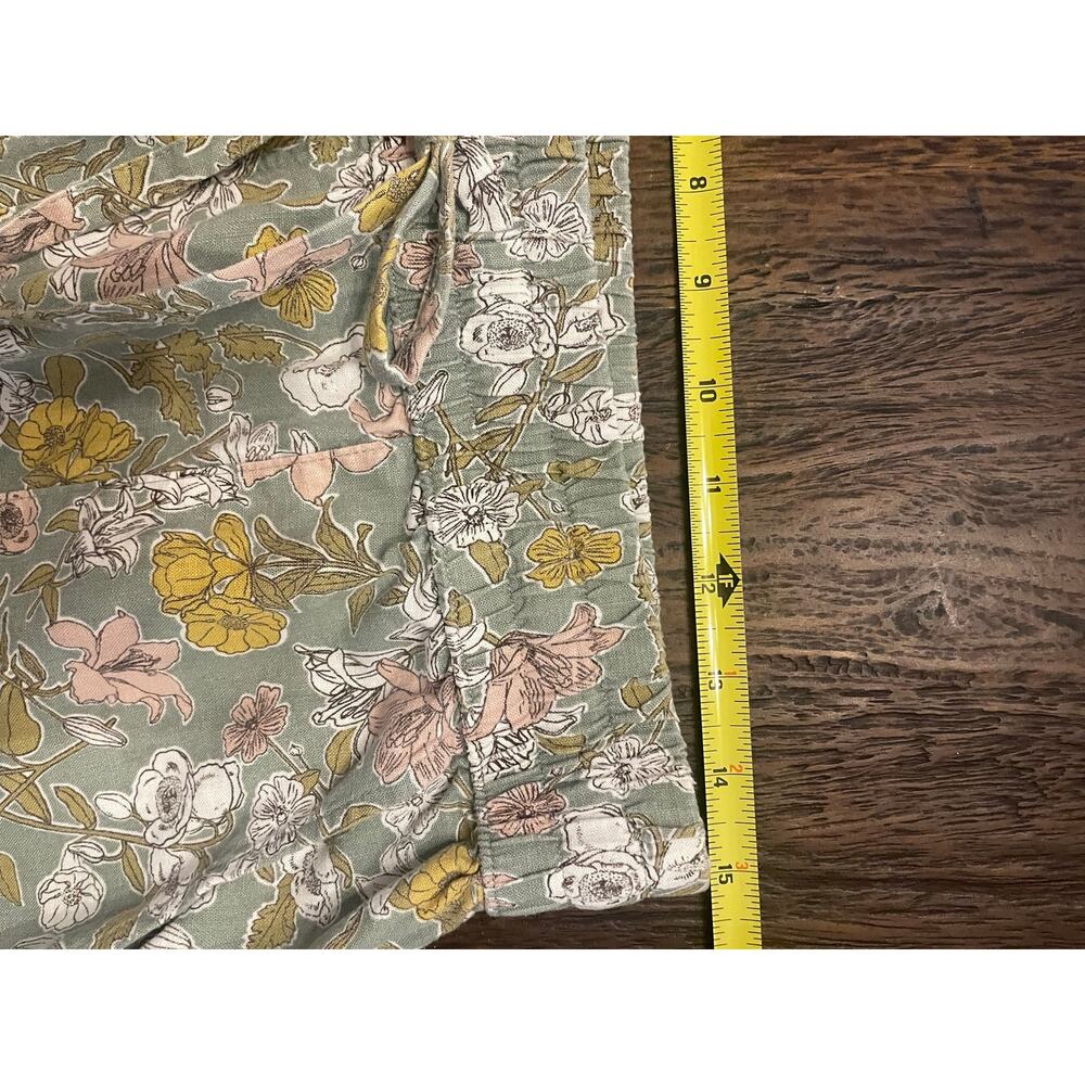 Cynthia Rowley Green Floral Linen Blend Wide Leg Pants Womens Large - Picture 10 of 10